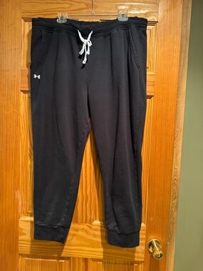 Women’s Under Armour Black Sweatpants with White Drawstring Size XXL